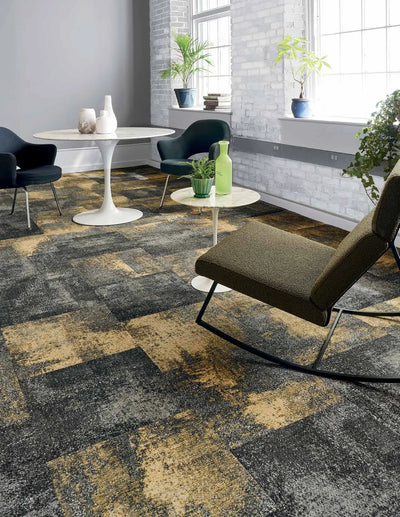 Comfortable Concrete Carpet Tile-Carpet Tile-Milliken-URP133-141-05 Chartreu Flint-KNB Mills
